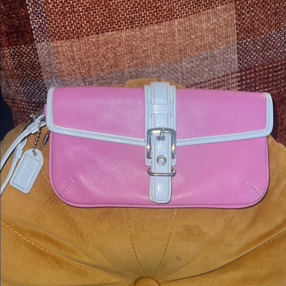 Coach Pink and White Soho Wallet